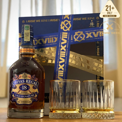 CHIVAS REGAL 18YO FY24 GIFTSET with 2 ROCK GLASS